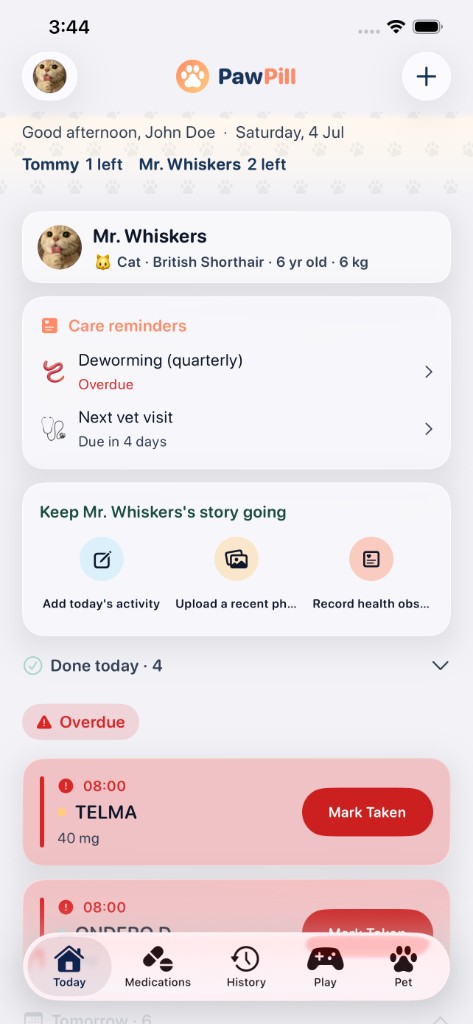 PawPill app screenshot 1